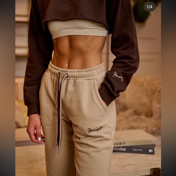 YoungLA Pants - YoungLa Brown/Tan Triple String Joggers X-Small